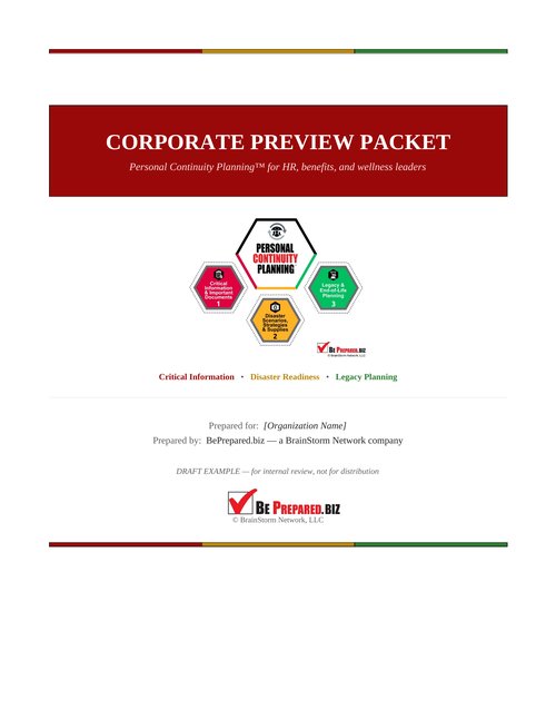 Corporate Preview Packet cover